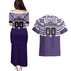 Personalized Fremantle Dockers Couples Matching Puletasi and Hawaiian Shirt Polynesian Tribal Pattern Heritage Football