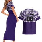 Personalized Fremantle Dockers Couples Matching Short Sleeve Bodycon Dress and Hawaiian Shirt Polynesian Tribal Pattern Heritage Football