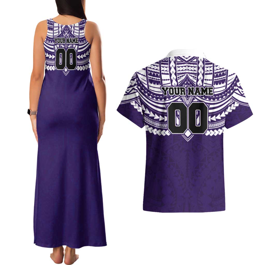 Personalized Fremantle Dockers Couples Matching Tank Maxi Dress and Hawaiian Shirt Polynesian Tribal Pattern Heritage Football