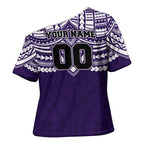 Personalized Fremantle Dockers Cross Shoulder Shirt Polynesian Tribal Pattern Heritage Football