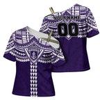 Personalized Fremantle Dockers Cross Shoulder Shirt Polynesian Tribal Pattern Heritage Football