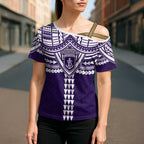 Personalized Fremantle Dockers Cross Shoulder Shirt Polynesian Tribal Pattern Heritage Football
