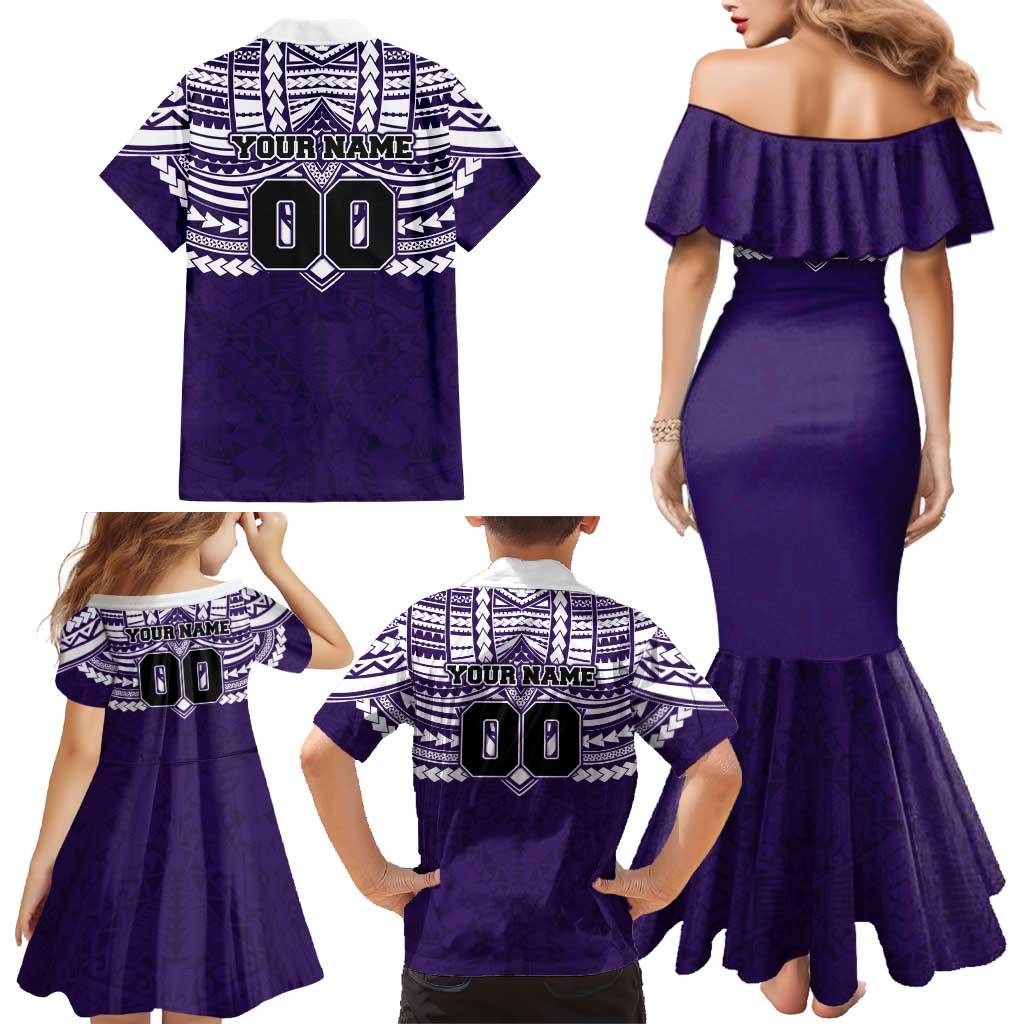 Personalized Fremantle Dockers Family Matching Mermaid Dress and Hawaiian Shirt Polynesian Tribal Pattern Heritage Football