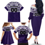 Personalized Fremantle Dockers Family Matching Off The Shoulder Long Sleeve Dress and Hawaiian Shirt Polynesian Tribal Pattern Heritage Football