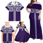 Personalized Fremantle Dockers Family Matching Off Shoulder Maxi Dress and Hawaiian Shirt Polynesian Tribal Pattern Heritage Football