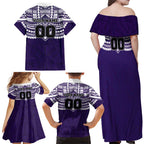 Personalized Fremantle Dockers Family Matching Off Shoulder Maxi Dress and Hawaiian Shirt Polynesian Tribal Pattern Heritage Football