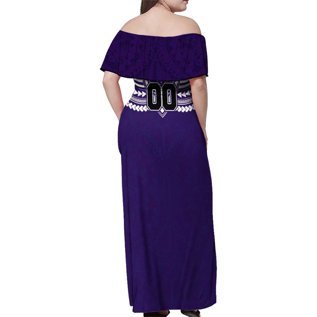 Personalized Fremantle Dockers Family Matching Off Shoulder Maxi Dress and Hawaiian Shirt Polynesian Tribal Pattern Heritage Football