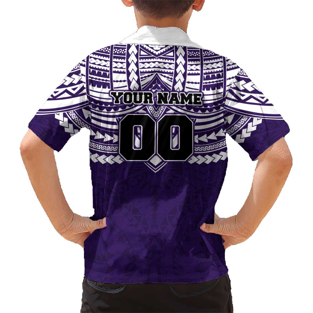 Personalized Fremantle Dockers Family Matching Off Shoulder Short Dress and Hawaiian Shirt Polynesian Tribal Pattern Heritage Football
