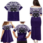 Personalized Fremantle Dockers Family Matching Puletasi and Hawaiian Shirt Polynesian Tribal Pattern Heritage Football