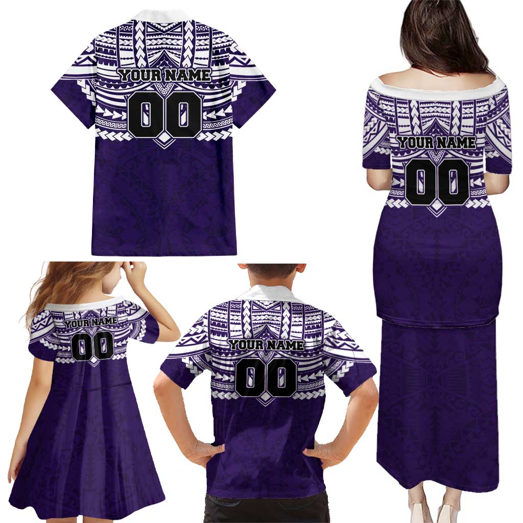 Personalized Fremantle Dockers Family Matching Puletasi and Hawaiian Shirt Polynesian Tribal Pattern Heritage Football