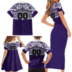 Personalized Fremantle Dockers Family Matching Short Sleeve Bodycon Dress and Hawaiian Shirt Polynesian Tribal Pattern Heritage Football