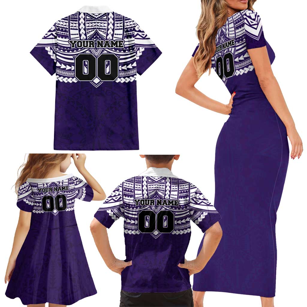 Personalized Fremantle Dockers Family Matching Short Sleeve Bodycon Dress and Hawaiian Shirt Polynesian Tribal Pattern Heritage Football