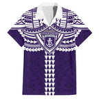 Personalized Fremantle Dockers Family Matching Short Sleeve Bodycon Dress and Hawaiian Shirt Polynesian Tribal Pattern Heritage Football