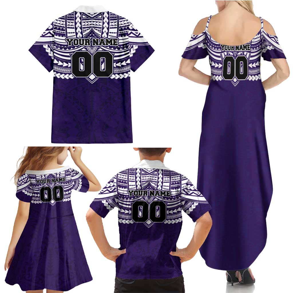 Personalized Fremantle Dockers Family Matching Summer Maxi Dress and Hawaiian Shirt Polynesian Tribal Pattern Heritage Football