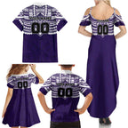 Personalized Fremantle Dockers Family Matching Summer Maxi Dress and Hawaiian Shirt Polynesian Tribal Pattern Heritage Football