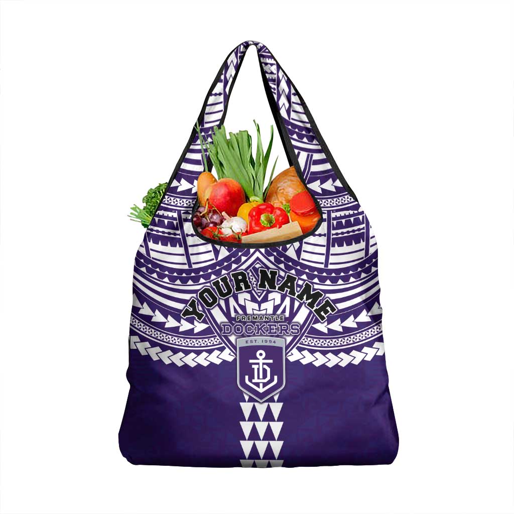 Personalized Fremantle Dockers Grocery Bag Polynesian Tribal Pattern Heritage Football