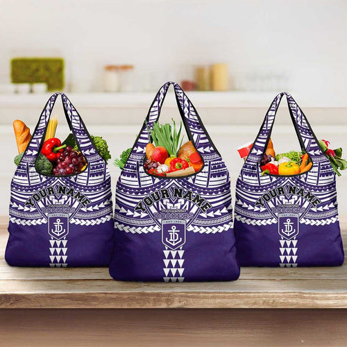 Personalized Fremantle Dockers Grocery Bag Polynesian Tribal Pattern Heritage Football