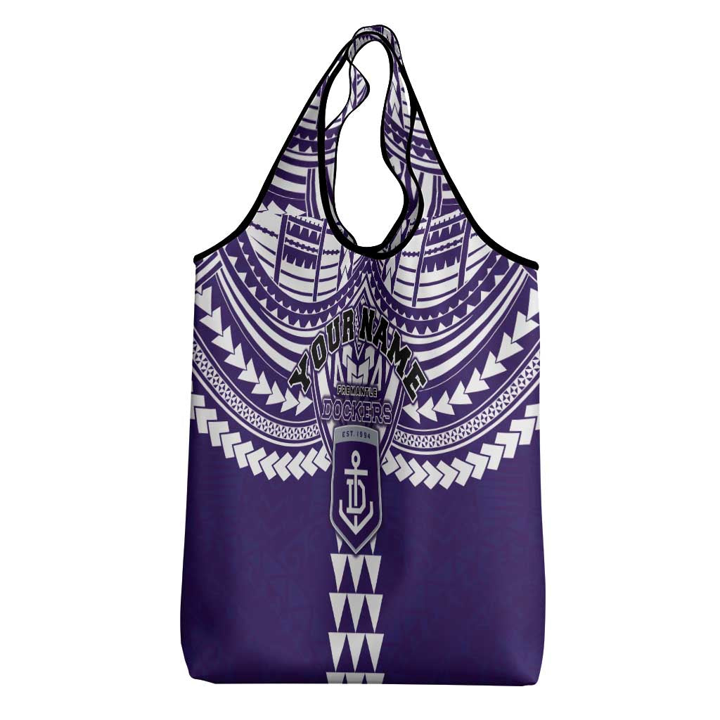 Personalized Fremantle Dockers Grocery Bag Polynesian Tribal Pattern Heritage Football