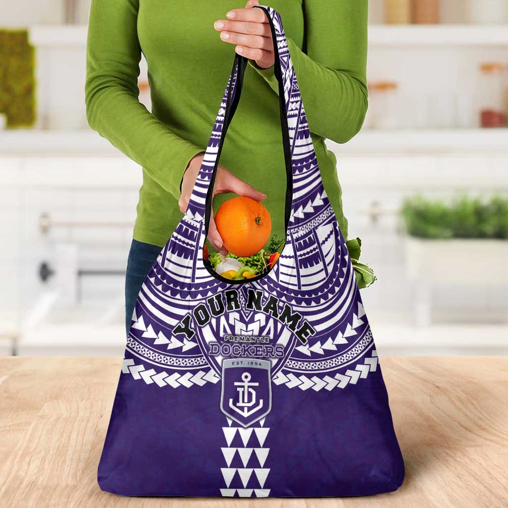 Personalized Fremantle Dockers Grocery Bag Polynesian Tribal Pattern Heritage Football