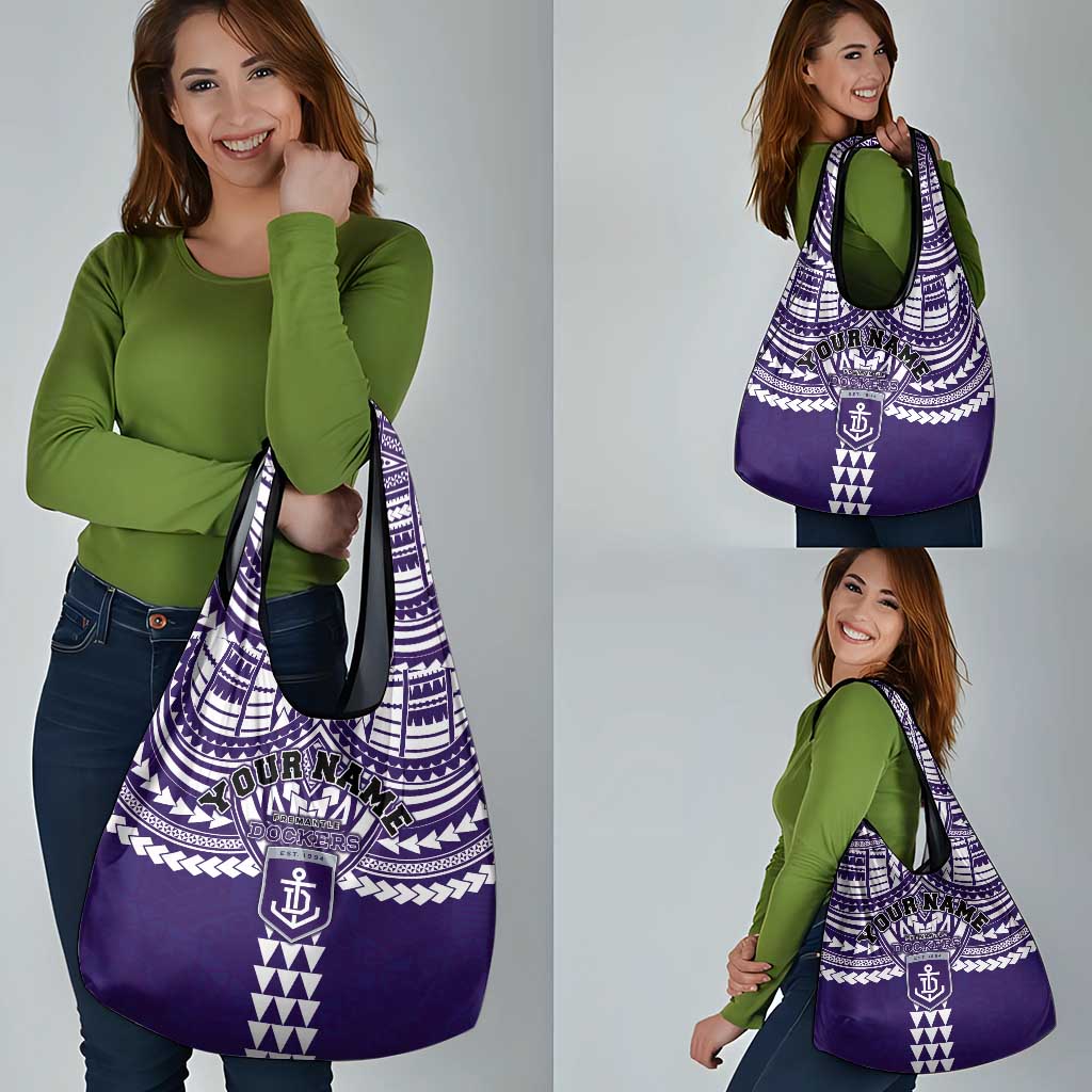 Personalized Fremantle Dockers Grocery Bag Polynesian Tribal Pattern Heritage Football
