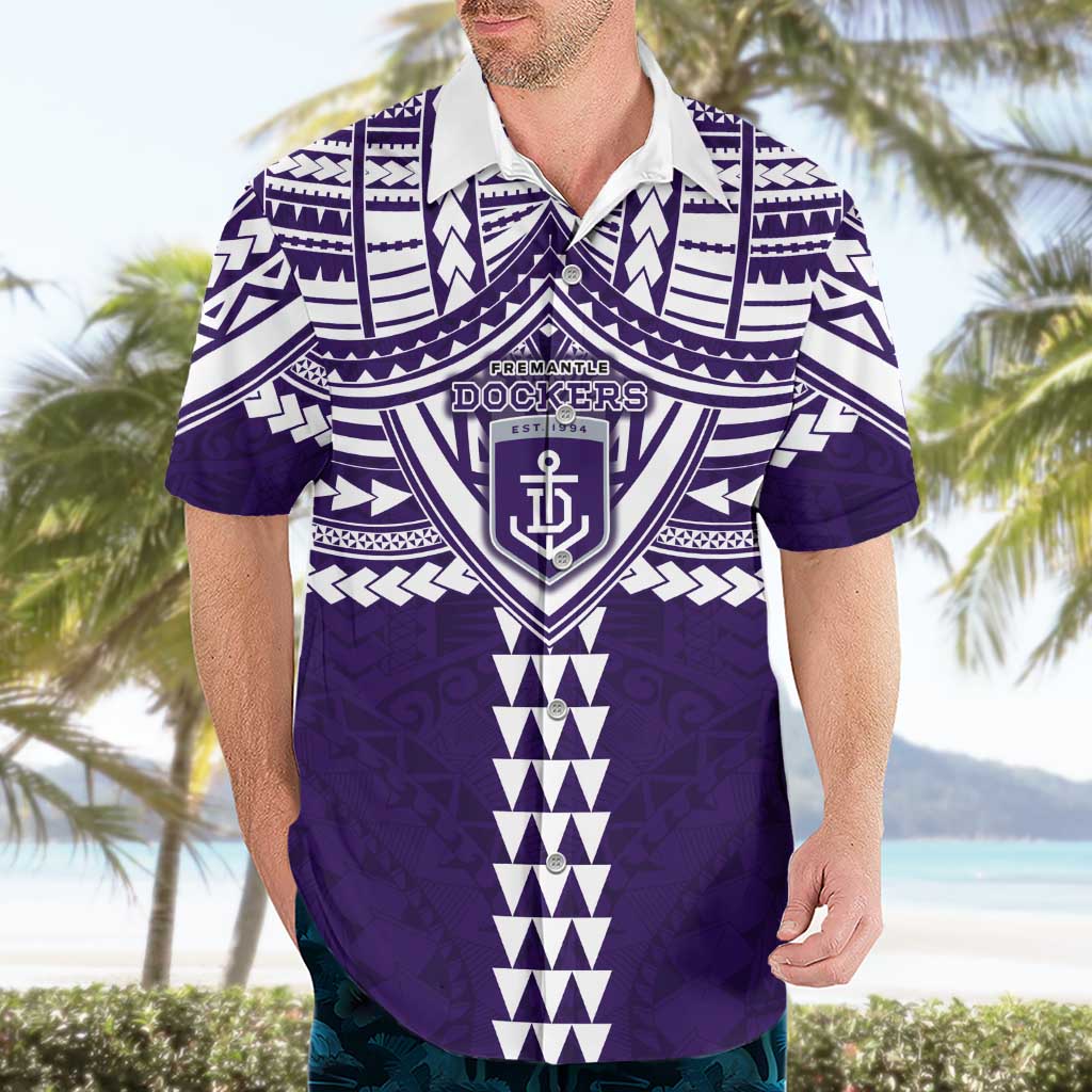 Personalized Fremantle Dockers Hawaiian Shirt Polynesian Tribal Pattern Heritage Football