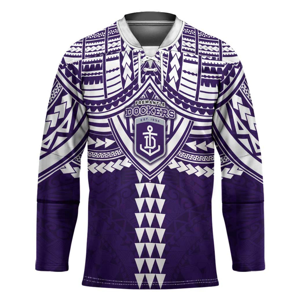 Personalized Fremantle Dockers Hockey Jersey Polynesian Tribal Pattern Heritage Football