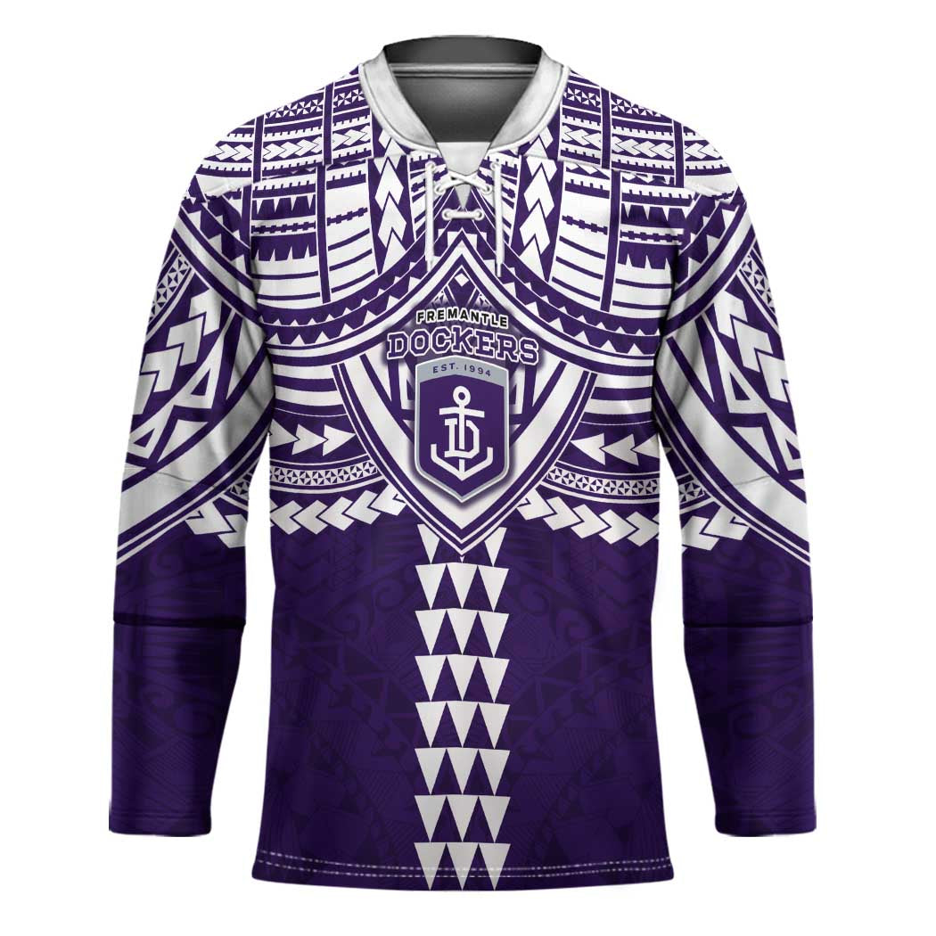 Personalized Fremantle Dockers Hockey Jersey Polynesian Tribal Pattern Heritage Football
