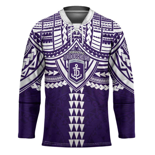 Personalized Fremantle Dockers Hockey Jersey Polynesian Tribal Pattern Heritage Football