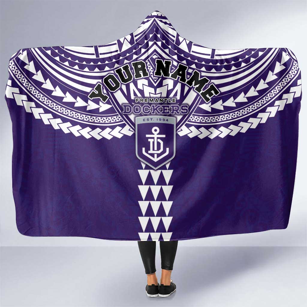 Personalized Fremantle Dockers Hooded Blanket Polynesian Tribal Pattern Heritage Football