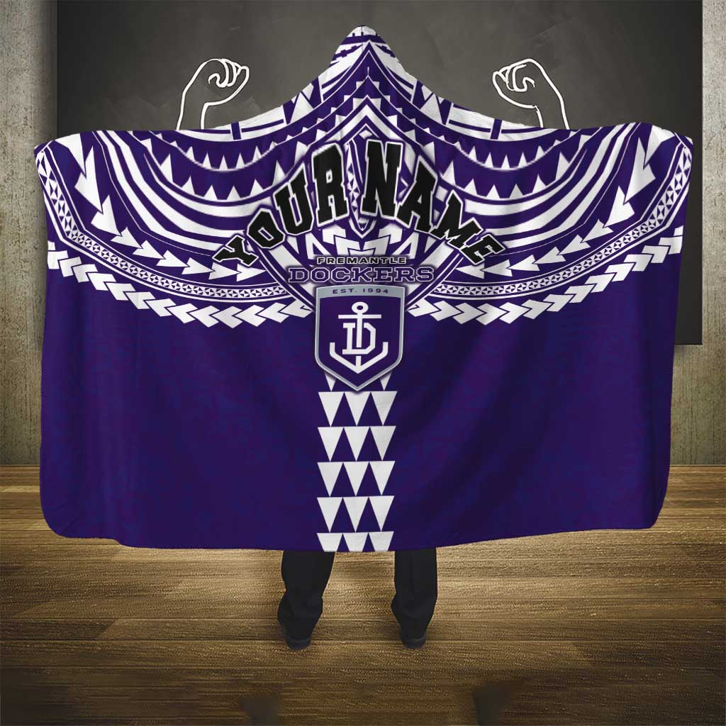 Personalized Fremantle Dockers Hooded Blanket Polynesian Tribal Pattern Heritage Football