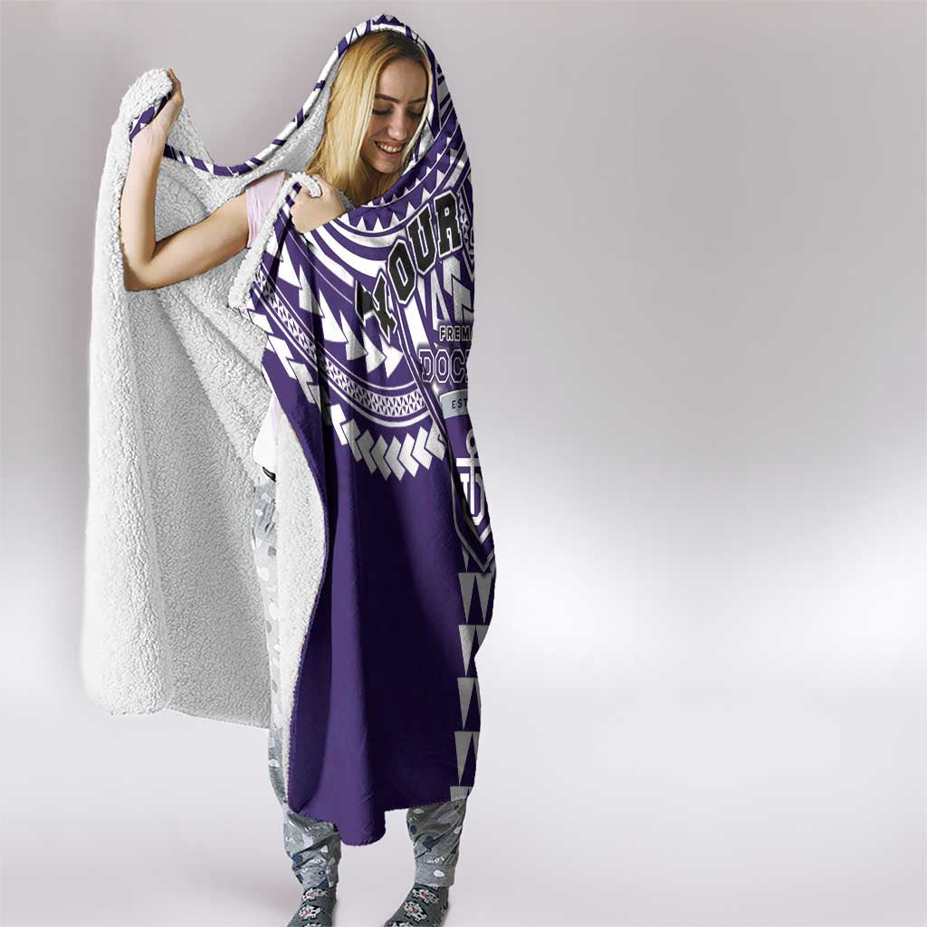 Personalized Fremantle Dockers Hooded Blanket Polynesian Tribal Pattern Heritage Football