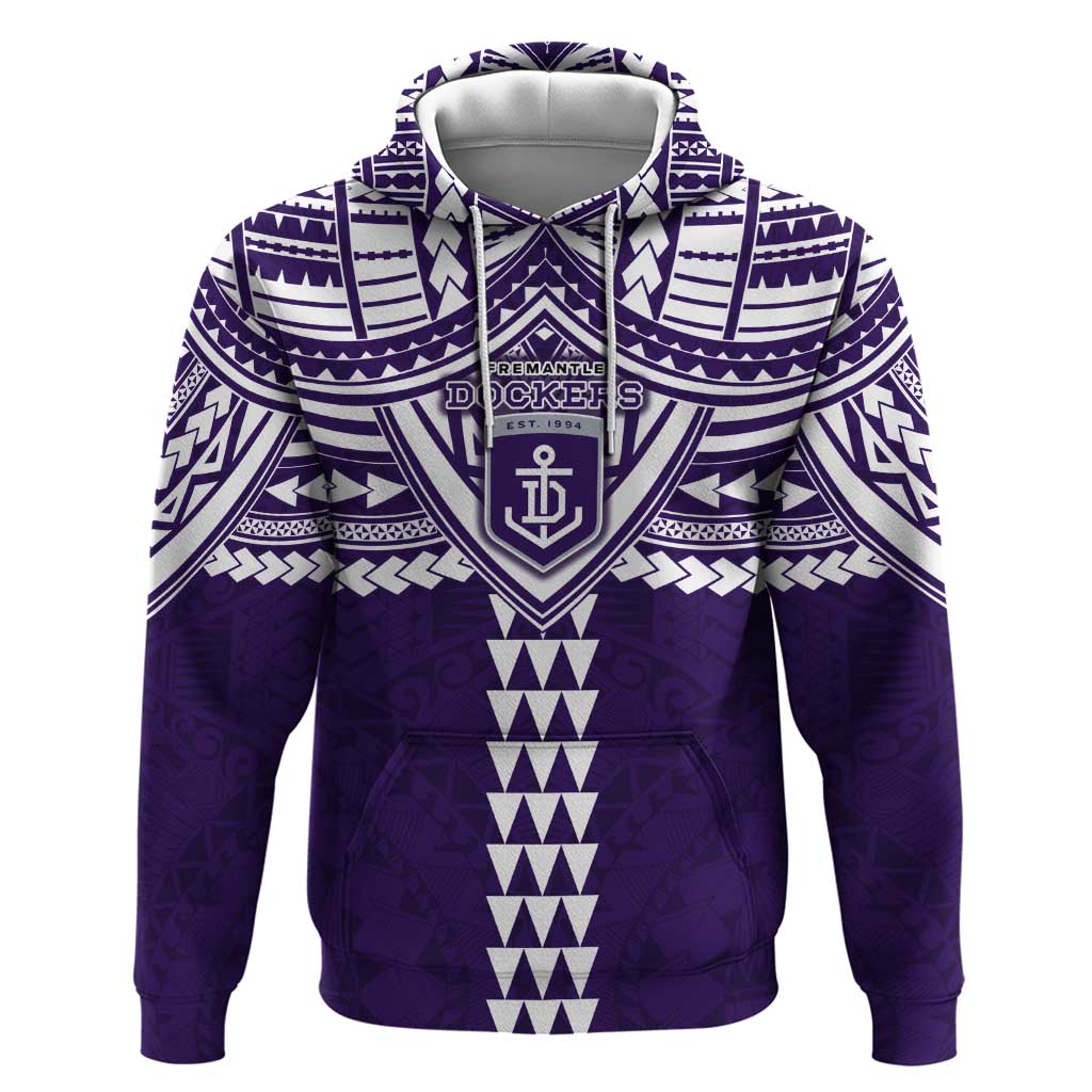Personalized Fremantle Dockers Hoodie Polynesian Tribal Pattern Heritage Football