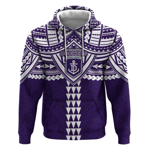 Personalized Fremantle Dockers Hoodie Polynesian Tribal Pattern Heritage Football