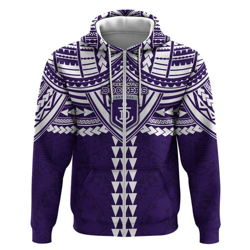 Personalized Fremantle Dockers Hoodie Polynesian Tribal Pattern Heritage Football