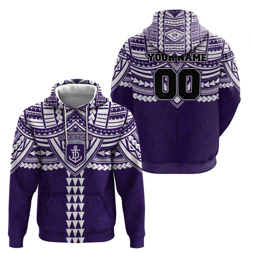 Personalized Fremantle Dockers Hoodie Polynesian Tribal Pattern Heritage Football