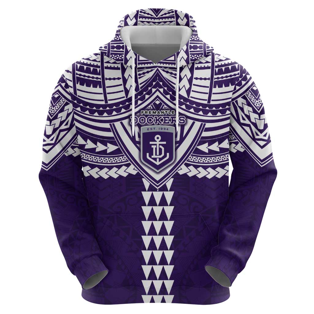 Personalized Fremantle Dockers Hoodie Polynesian Tribal Pattern Heritage Football