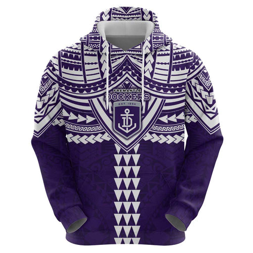 Personalized Fremantle Dockers Hoodie Polynesian Tribal Pattern Heritage Football