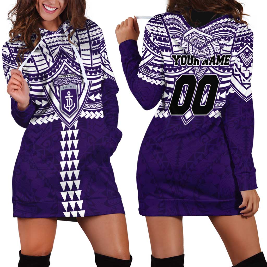 Personalized Fremantle Dockers Hoodie Dress Polynesian Tribal Pattern Heritage Football