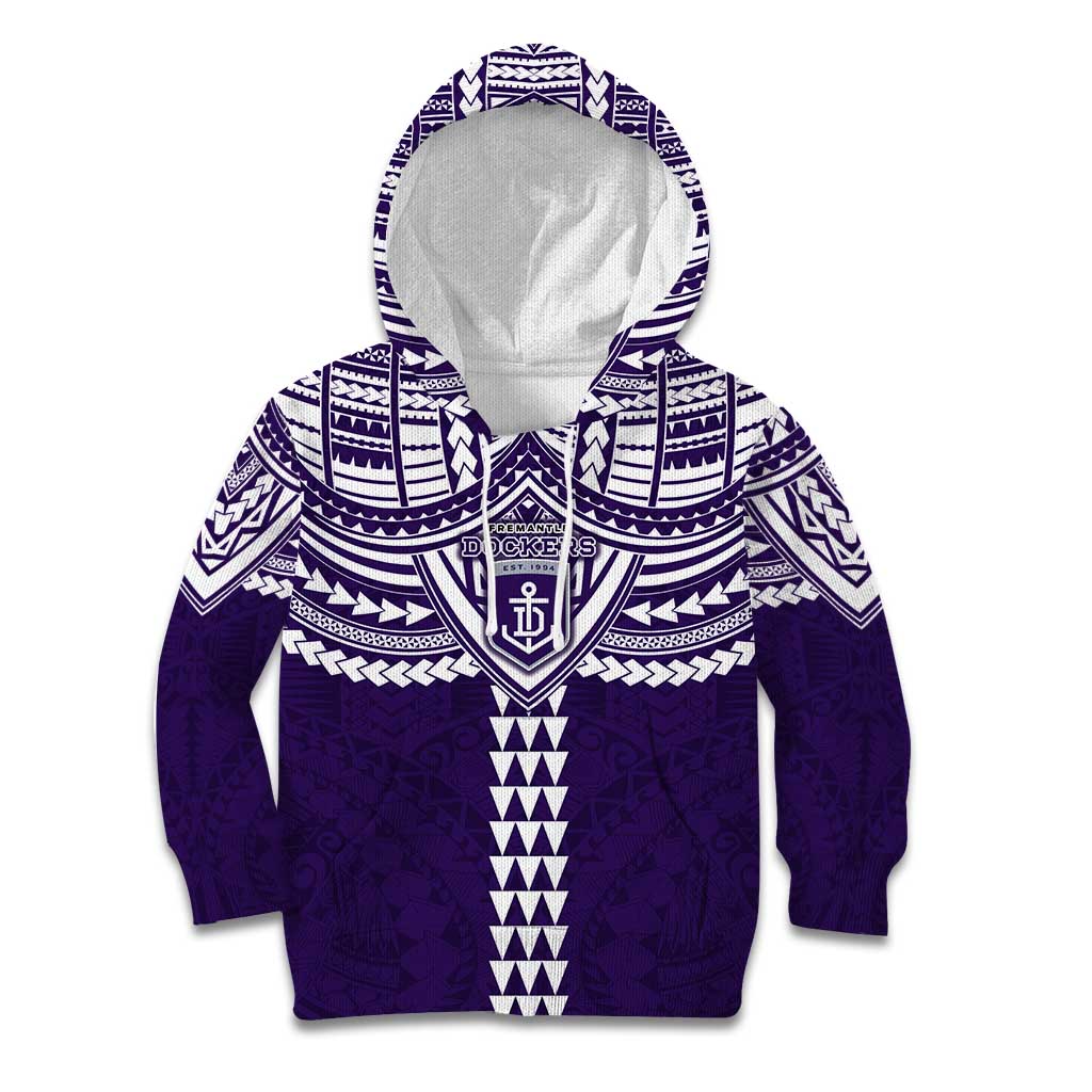 Personalized Fremantle Dockers Kid Hoodie Polynesian Tribal Pattern Heritage Football