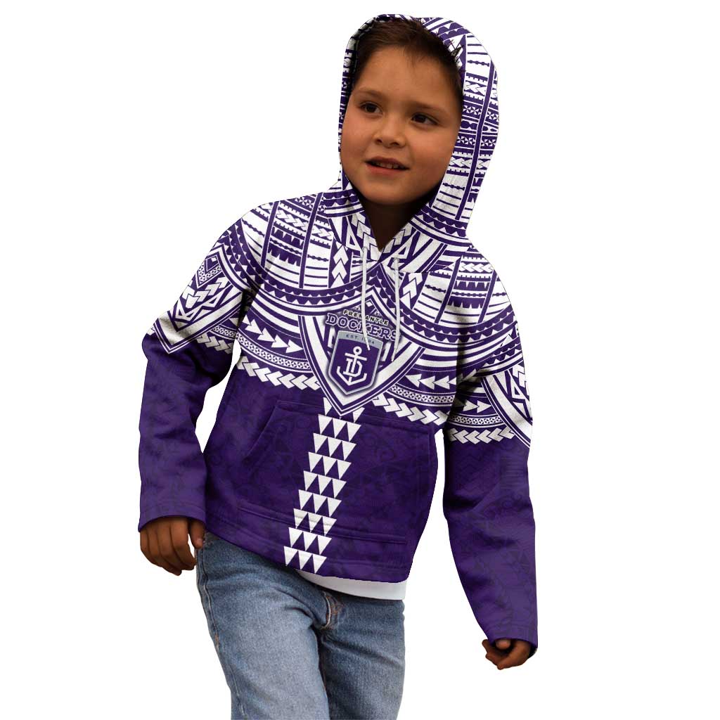 Personalized Fremantle Dockers Kid Hoodie Polynesian Tribal Pattern Heritage Football