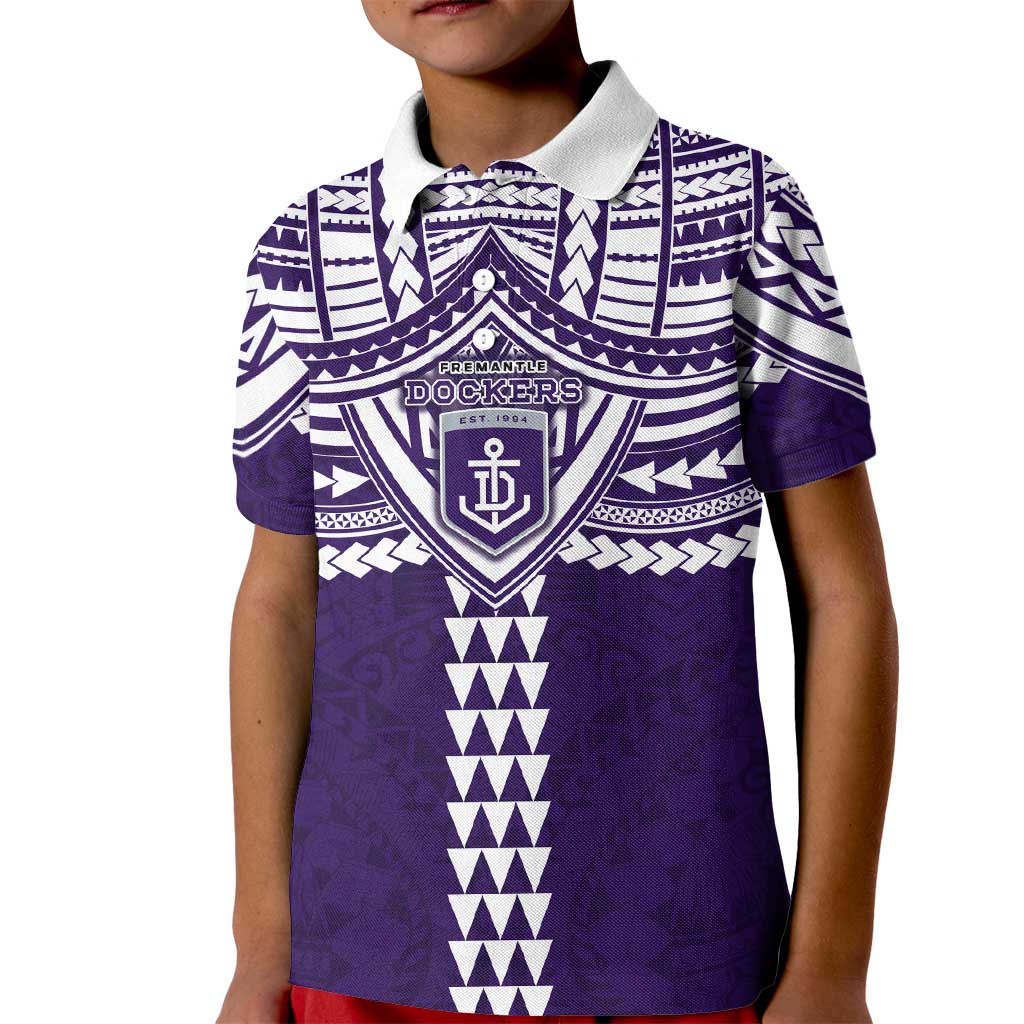 Personalized Fremantle Dockers Kid Polo Shirt Polynesian Tribal Pattern Heritage Football