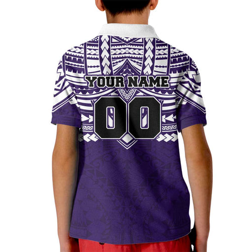 Personalized Fremantle Dockers Kid Polo Shirt Polynesian Tribal Pattern Heritage Football
