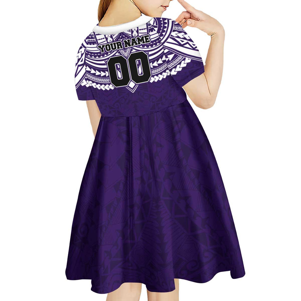 Personalized Fremantle Dockers Kid Short Sleeve Dress Polynesian Tribal Pattern Heritage Football