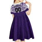 Personalized Fremantle Dockers Kid Short Sleeve Dress Polynesian Tribal Pattern Heritage Football
