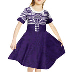Personalized Fremantle Dockers Kid Short Sleeve Dress Polynesian Tribal Pattern Heritage Football