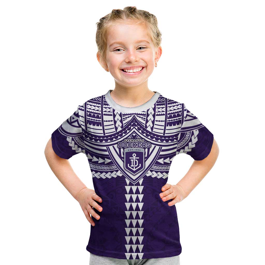 Personalized Fremantle Dockers Kid T Shirt Polynesian Tribal Pattern Heritage Football