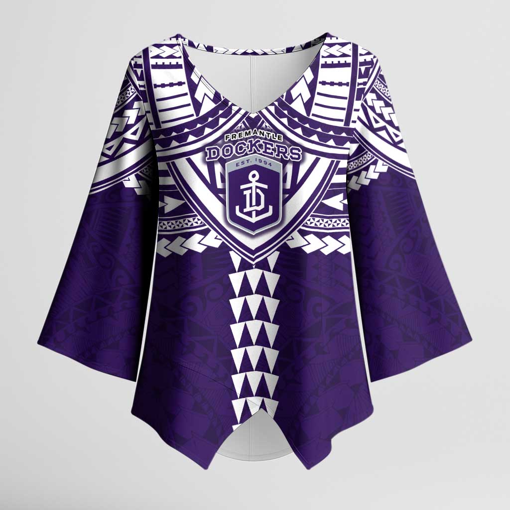 Personalized Fremantle Dockers Kimono Sleeve Blouse Polynesian Tribal Pattern Heritage Football
