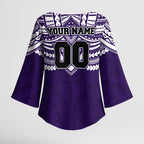Personalized Fremantle Dockers Kimono Sleeve Blouse Polynesian Tribal Pattern Heritage Football