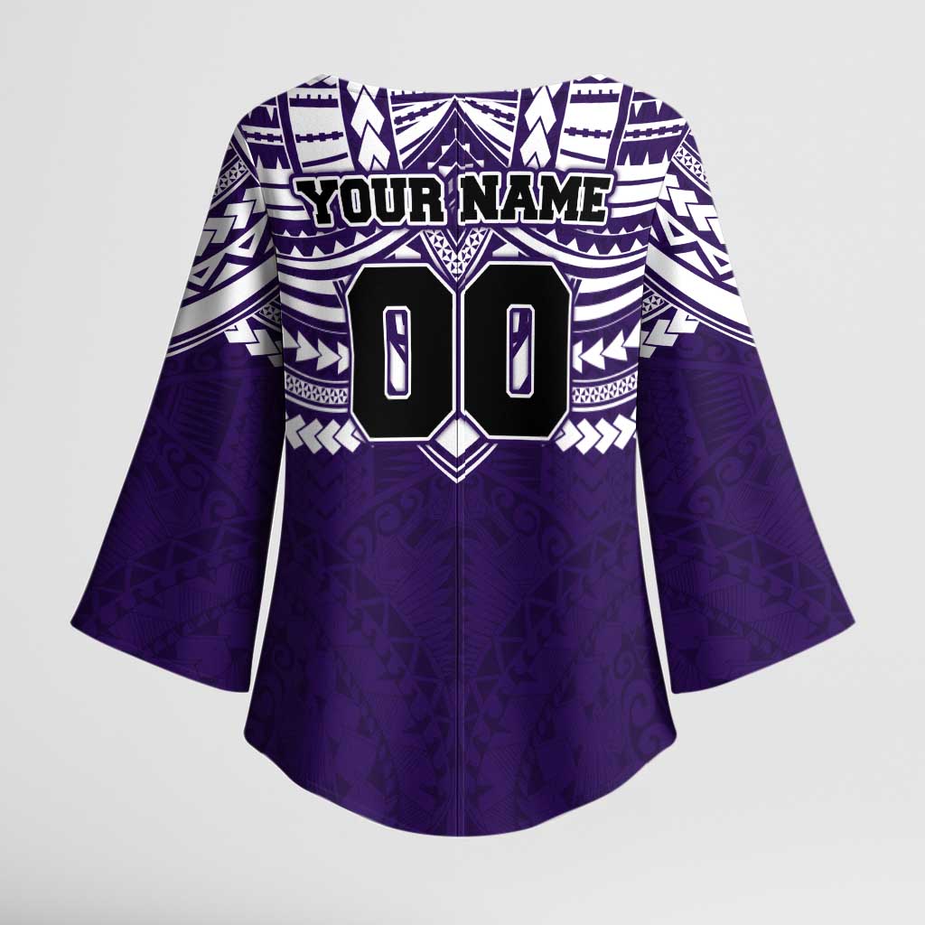 Personalized Fremantle Dockers Kimono Sleeve Blouse Polynesian Tribal Pattern Heritage Football