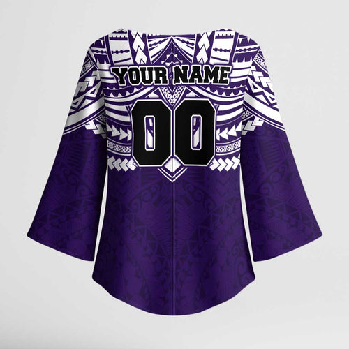 Personalized Fremantle Dockers Kimono Sleeve Blouse Polynesian Tribal Pattern Heritage Football